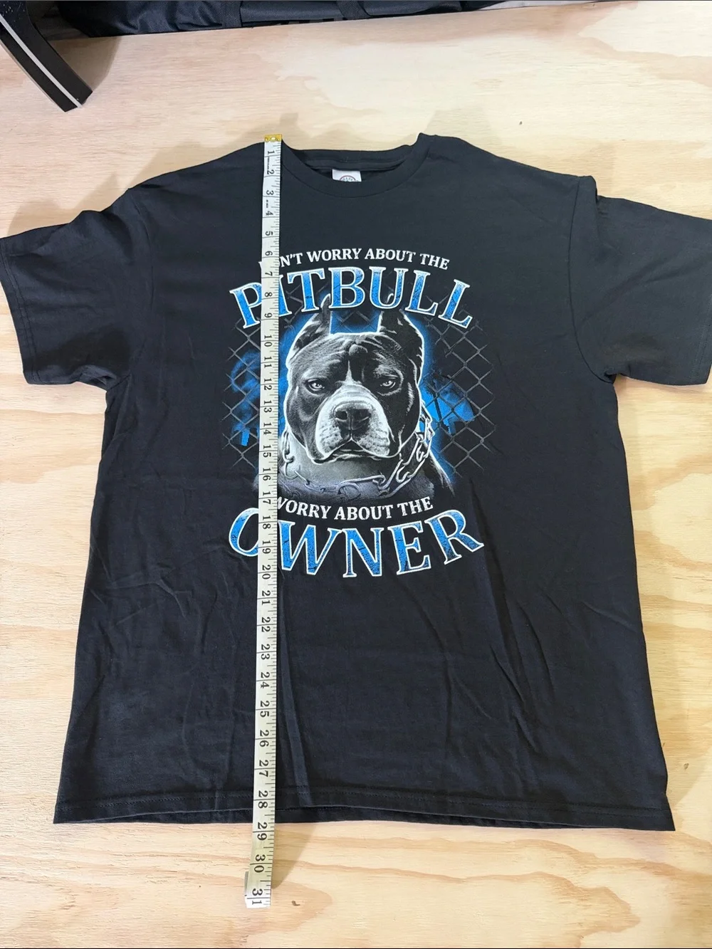 Delta Pitbull Graphic Tee - Black with Blue Accents